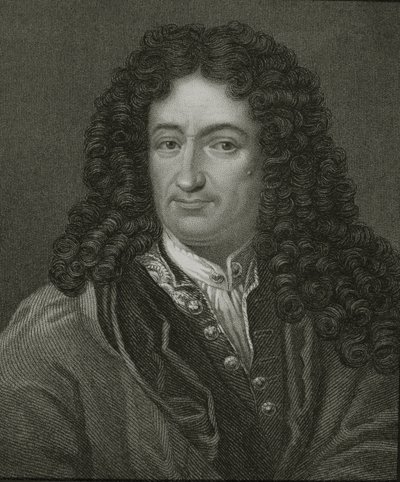 Godfrey William Leibnitz (1646-1716) fra 'Gallery of Portraits', utgitt i 1833 av English School